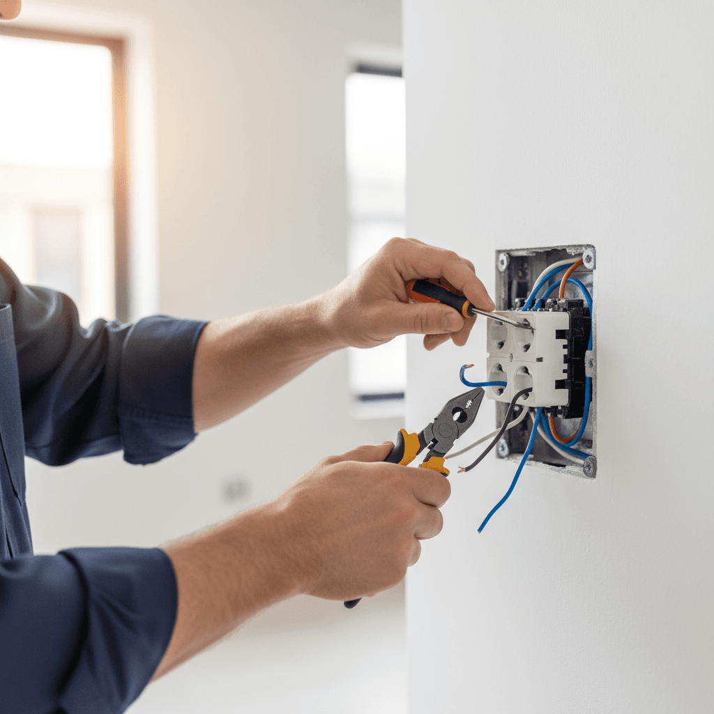 VOLTIAX electrician consulting with homeowner about electrical project